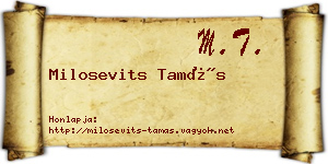 Milosevits Tamás névjegykártya